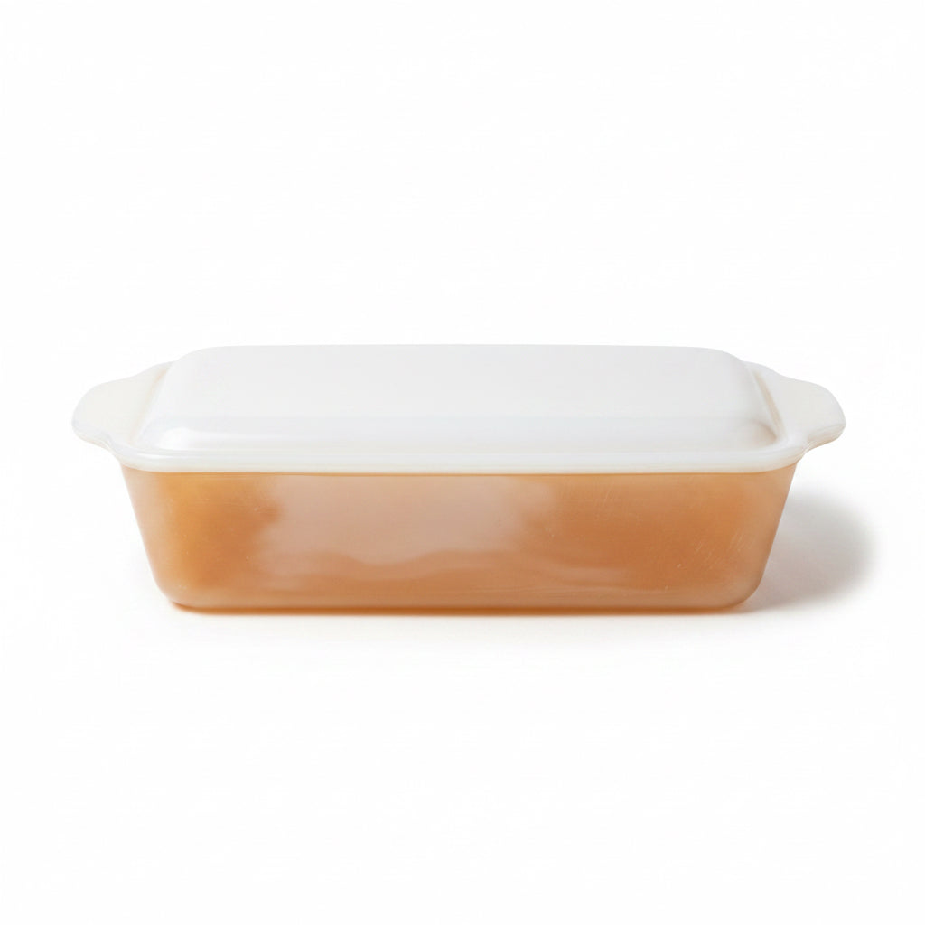 Vintage Fire-King 409 1 Qt Milk Glass Baking Dish with Raffia Strawberry Basket Carrier – Philippines