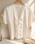 Vintage Christian Dior Saks Fifth Avenue Satin Lace Nightie Lingerie Top NWT M